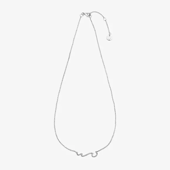 Pura Vida | PAVE WAVE NECKLACE SILVER Boho Beach - Picture 2 of 5